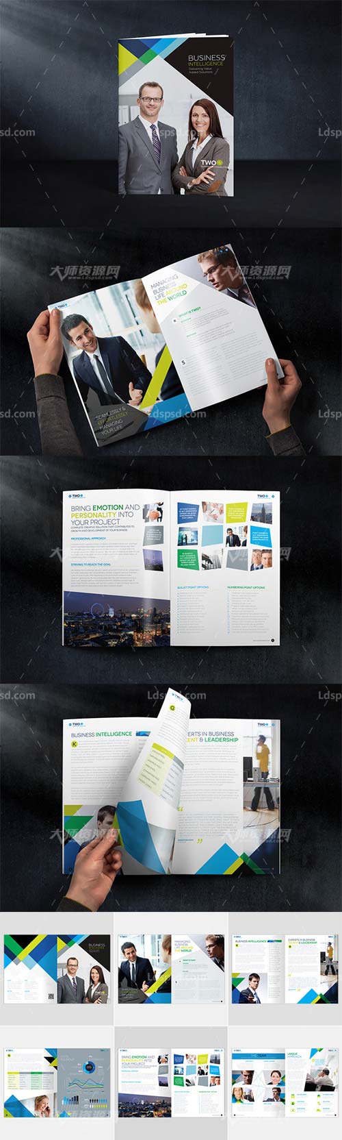Brochure Template InDesign 02,indesign模板－商业手册(通用型/12页)
